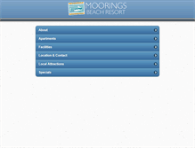 Tablet Screenshot of mooringsbeachresort.com